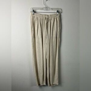 Meomua Linen Cotton Blend Tapered Leg Pant